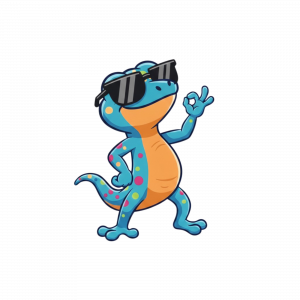 The Giggling Gecko cool mascot