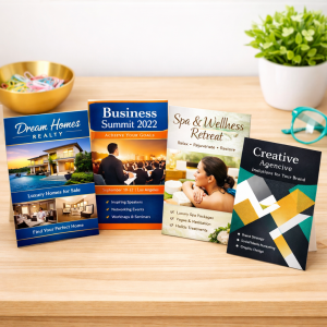 Bespoke print design mockup showcasing a premium custom event invitation card layout.