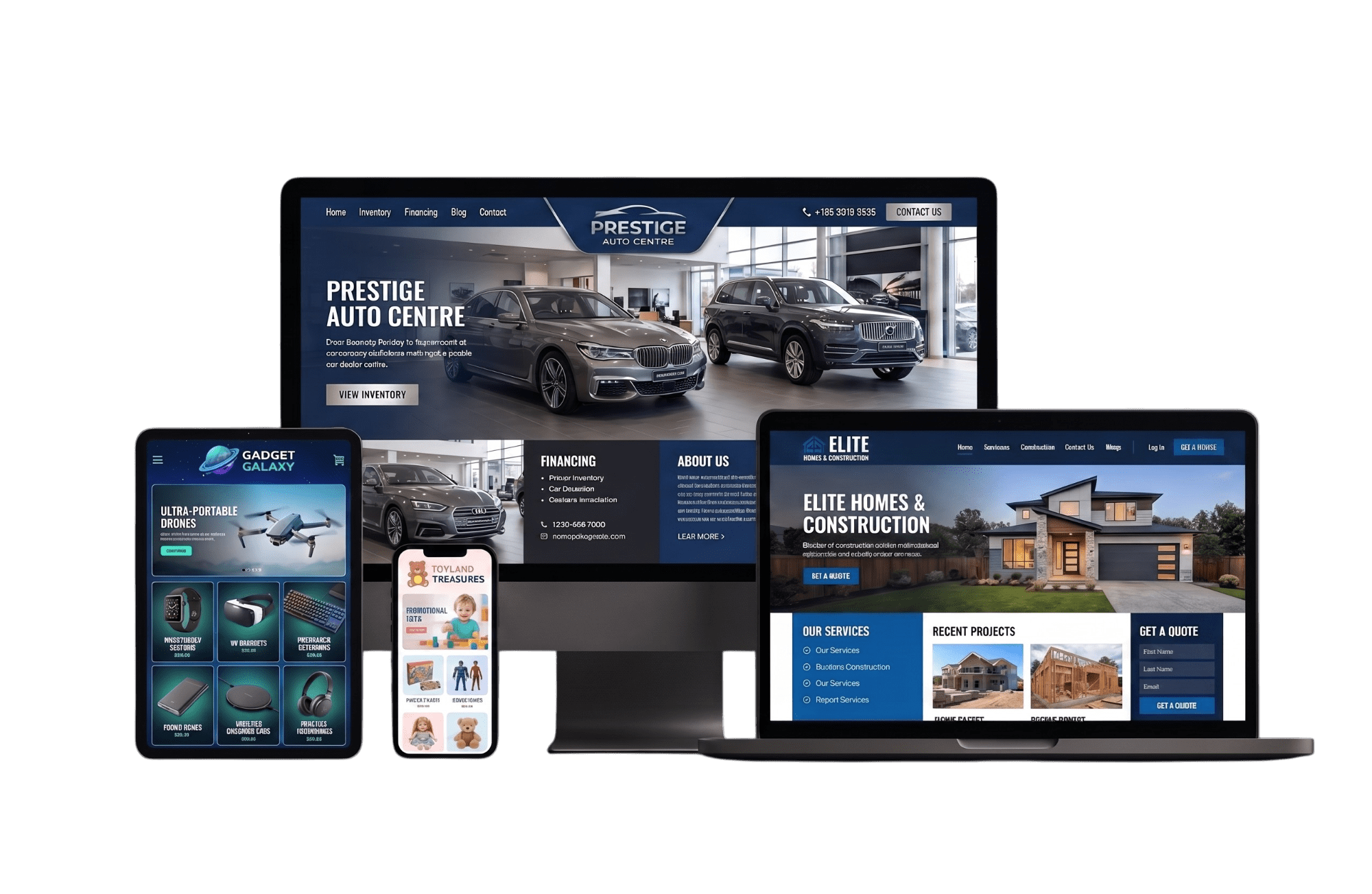 web design mock up devices